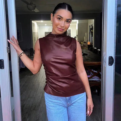 Mia | Top Bordeaux Red Tank Top Dame