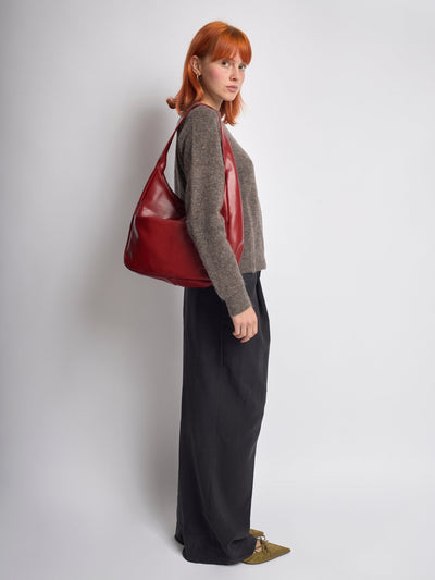 Minimalistisk Vegan Læder Hobo Skuldertaske