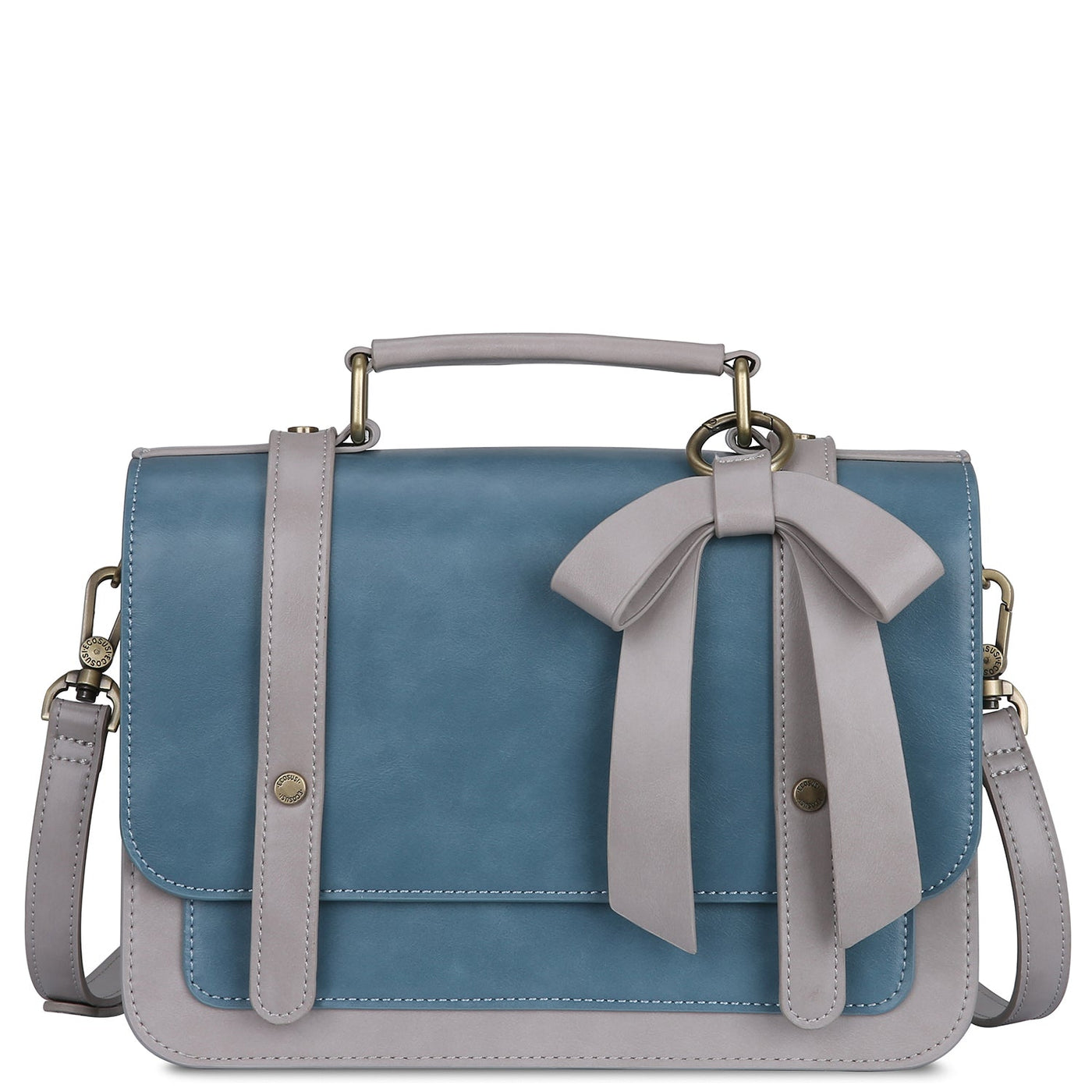 Satchel med Sløjfedetalje - Tidløs Elegance i Sort og Grå