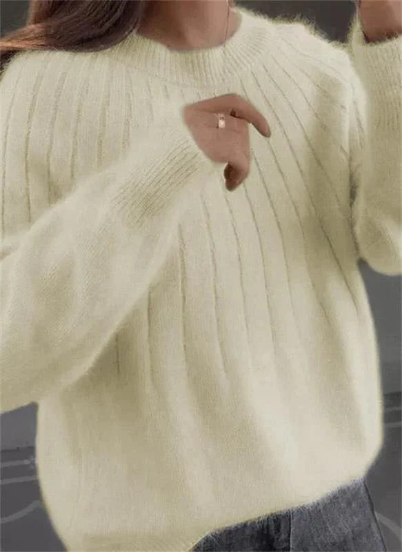 Mia - Fluffy Striktrøje Til Dame Sweater