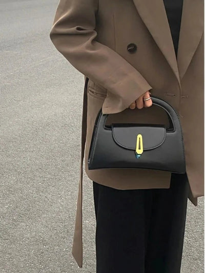Dagmar – Elegant Sort Mini Læder Skuldertaske
