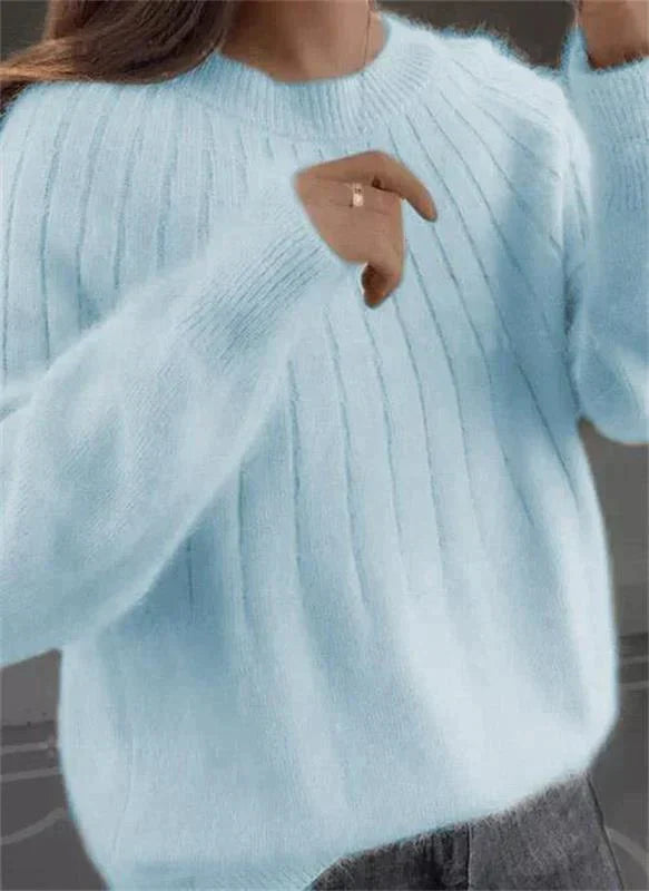 Mia - Fluffy Striktrøje Til Dame Sweater
