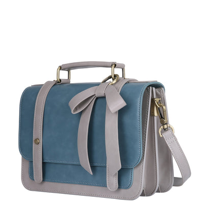 Satchel med Sløjfedetalje - Tidløs Elegance i Sort og Grå