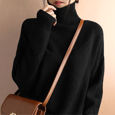 Marcelle | Elegant & Komfortabel Striktrøje med Rullekrave Sweater Dame
