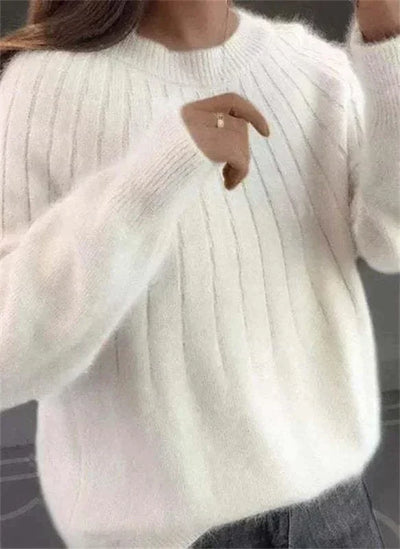 Mia - Fluffy Striktrøje Til Dame Sweater