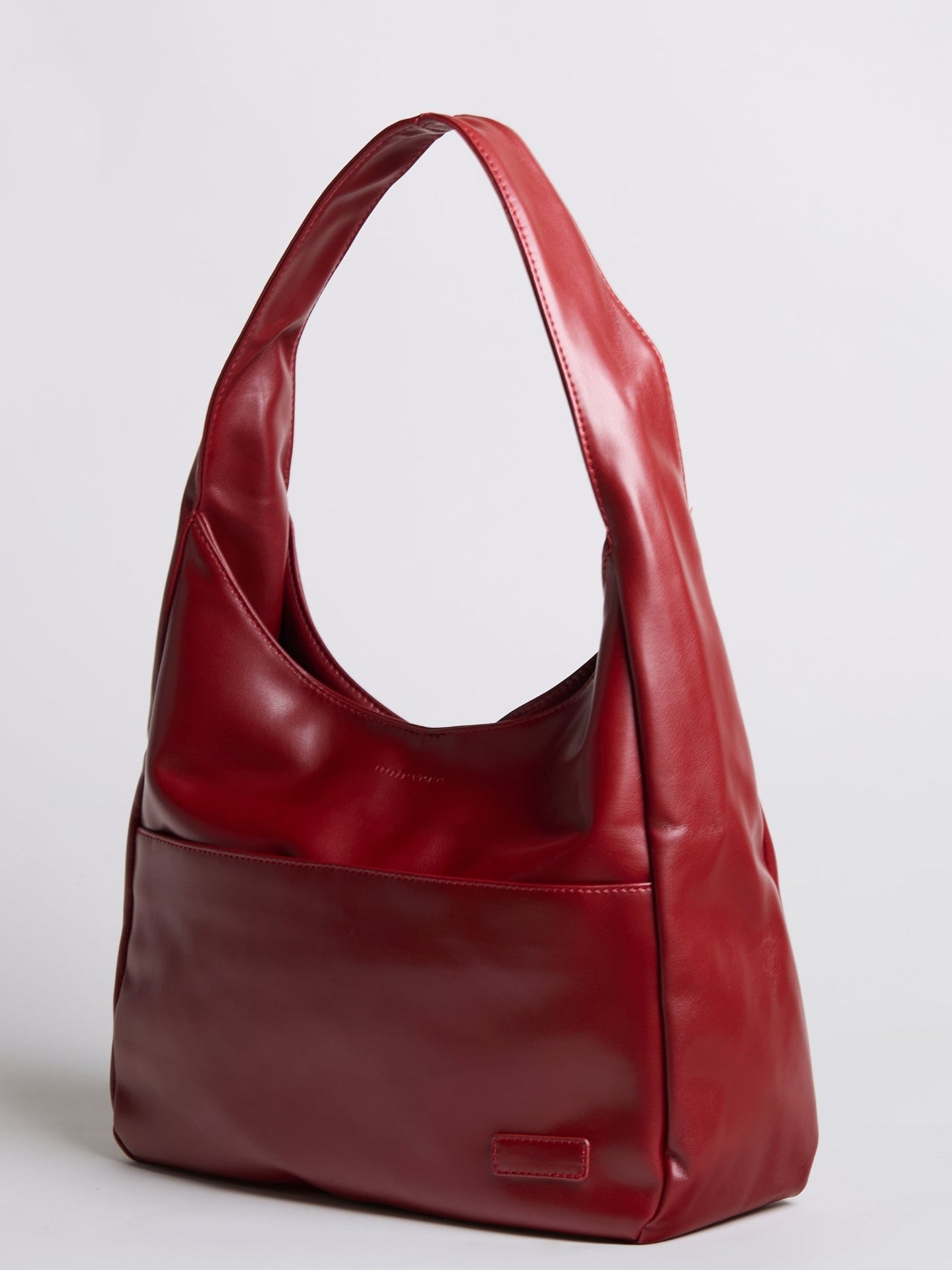 Minimalistisk Vegan Læder Hobo Skuldertaske