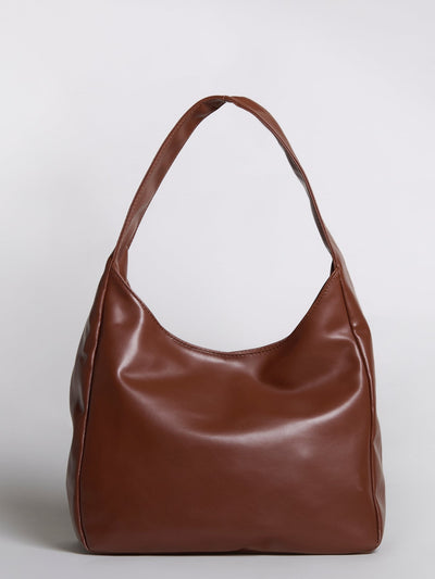 Minimalistisk Vegan Læder Hobo Skuldertaske