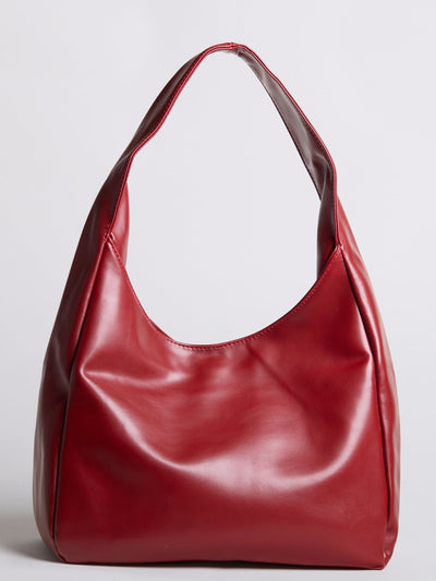 Minimalistisk Vegan Læder Hobo Skuldertaske