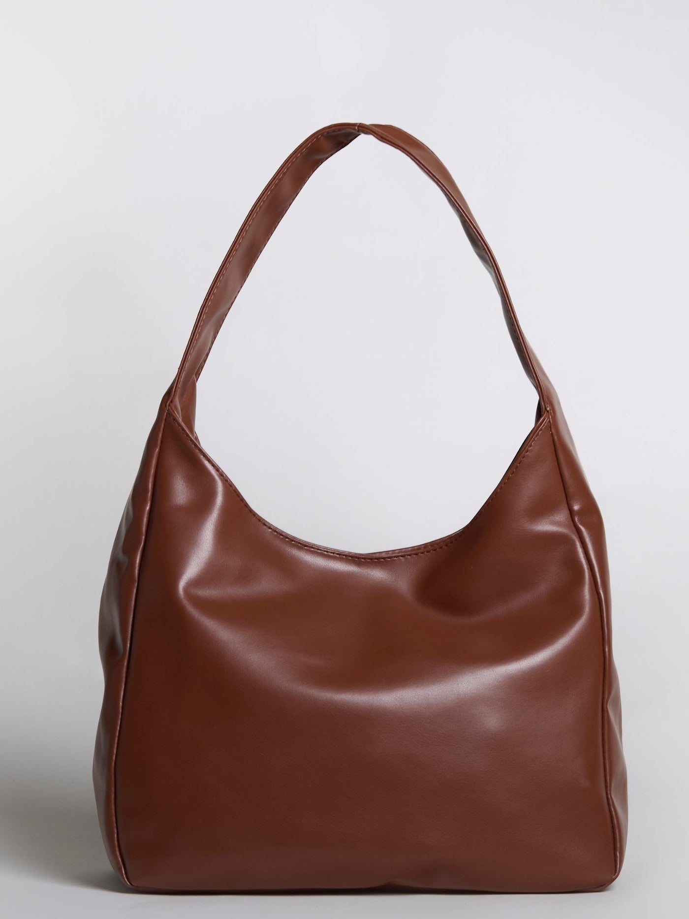 Minimalistisk Vegan Læder Hobo Skuldertaske