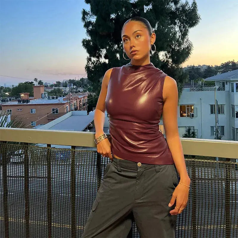 Mia | Top Bordeaux Red Tank Top Dame