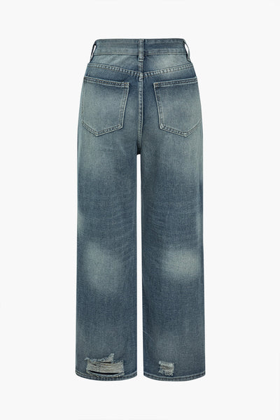 Mirjam | Denim Jeans Retro Knapper Fly Bukser Dame