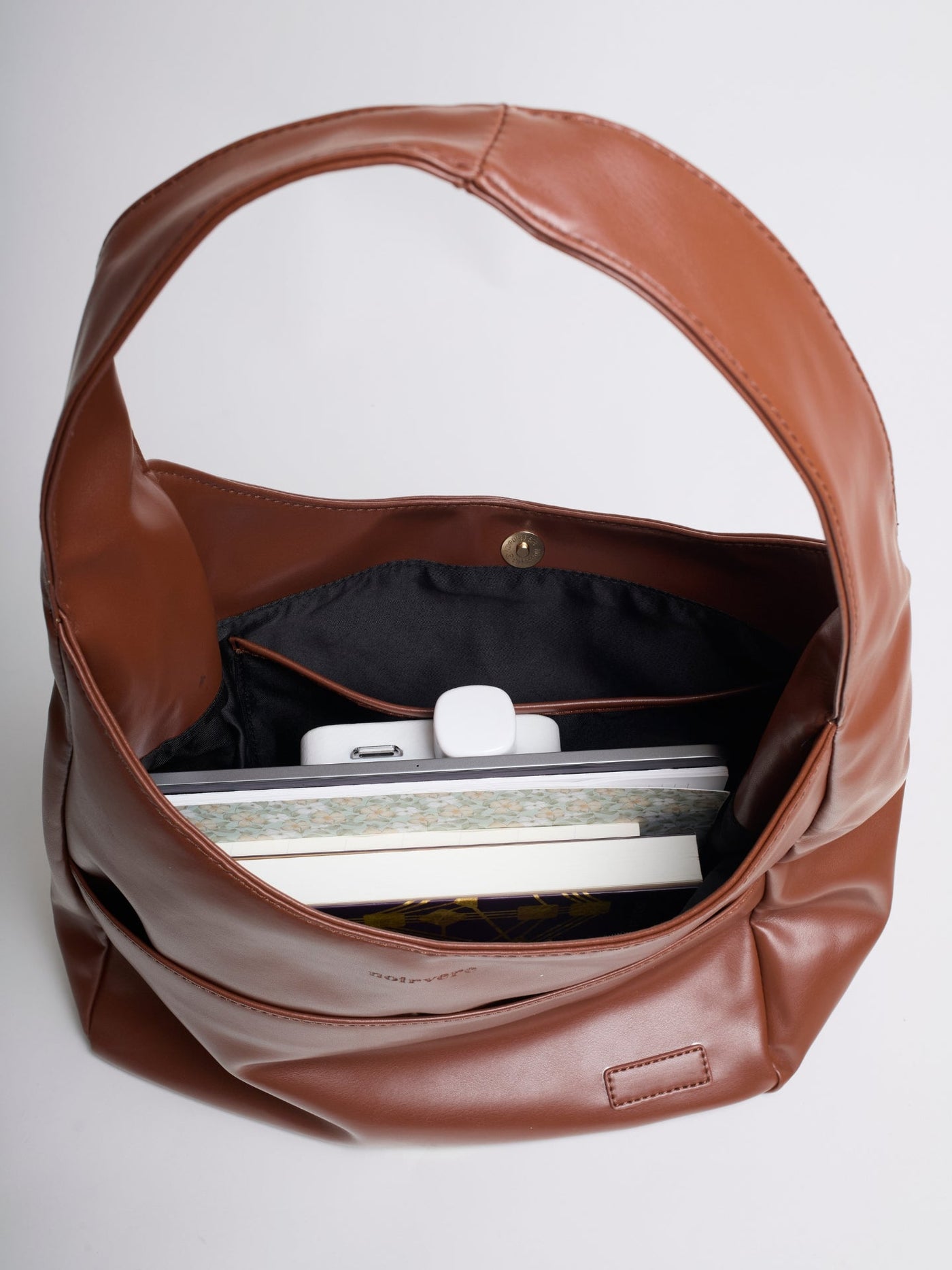 Minimalistisk Vegan Læder Hobo Skuldertaske