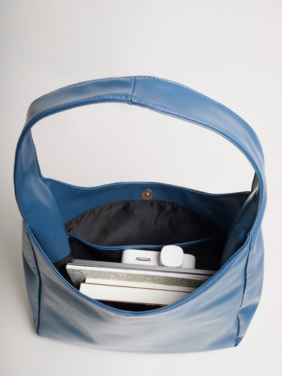Minimalistisk Vegan Læder Hobo Skuldertaske
