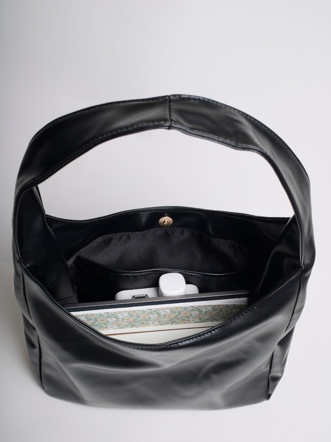 Minimalistisk Vegan Læder Hobo Skuldertaske