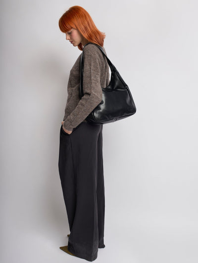 Minimalistisk Vegan Læder Hobo Skuldertaske