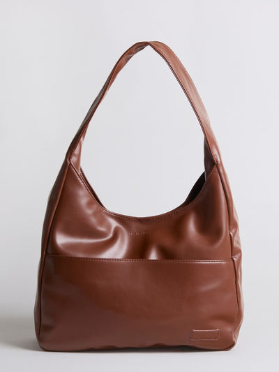 Minimalistisk Vegan Læder Hobo Skuldertaske