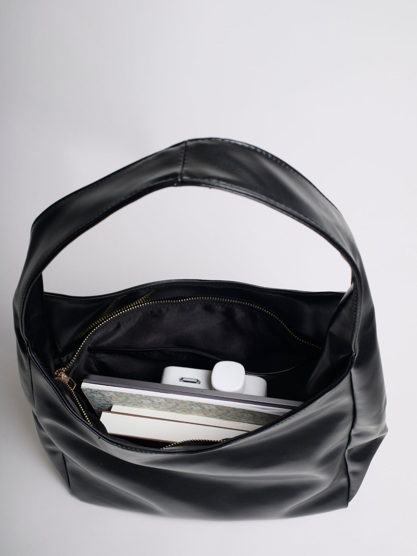 Minimalistisk Vegan Læder Hobo Skuldertaske