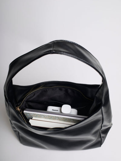 Minimalistisk Vegan Læder Hobo Skuldertaske