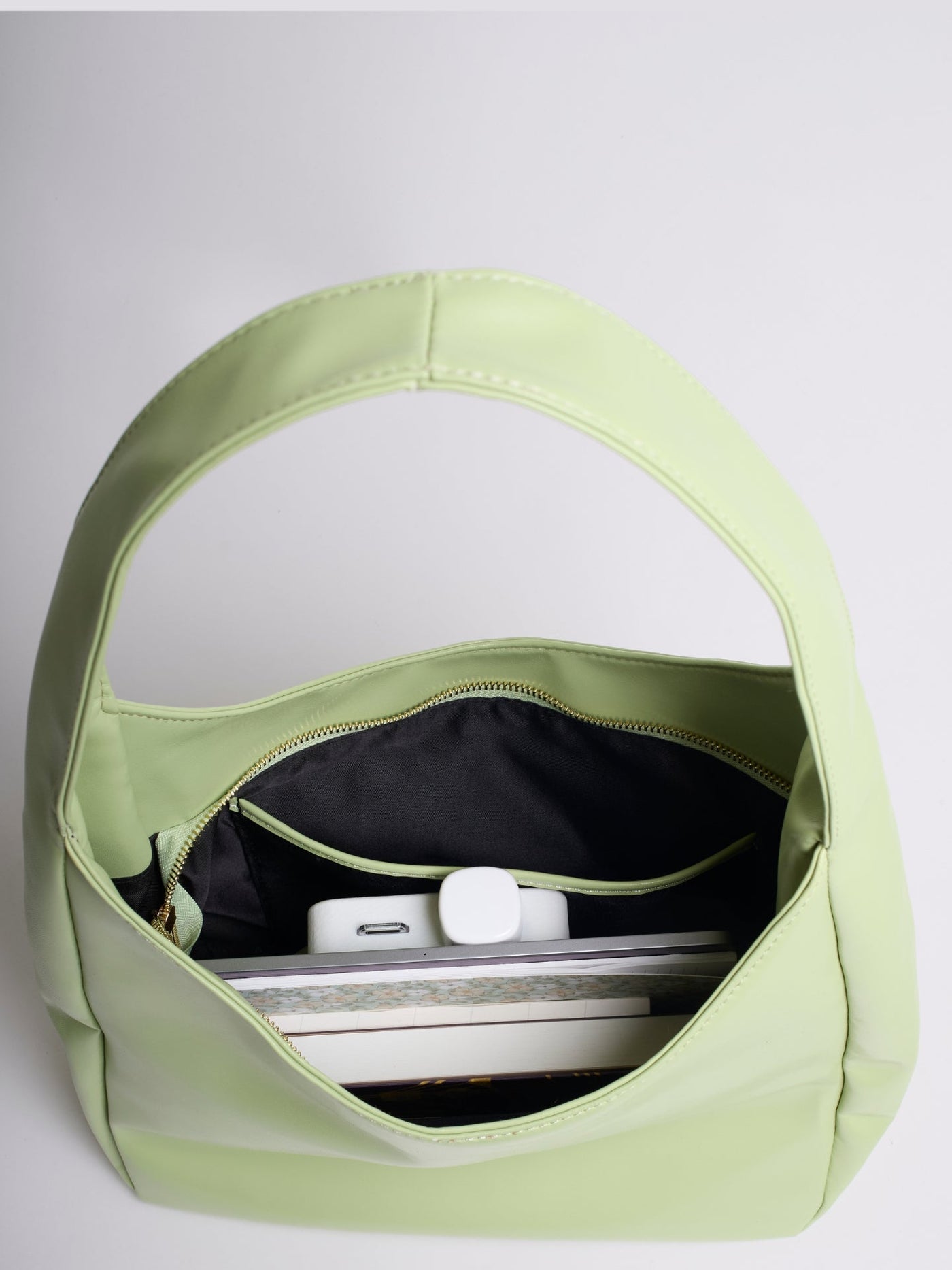 Minimalistisk Vegan Læder Hobo Skuldertaske