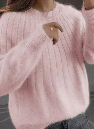 Mia - Fluffy Striktrøje Til Dame Sweater
