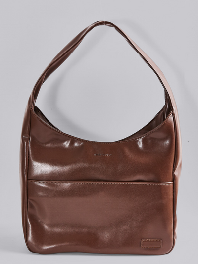 Minimalistisk Vegan Læder Hobo Skuldertaske