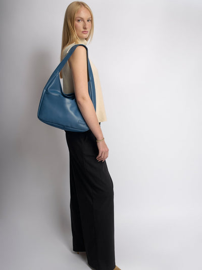 Minimalistisk Vegan Læder Hobo Skuldertaske