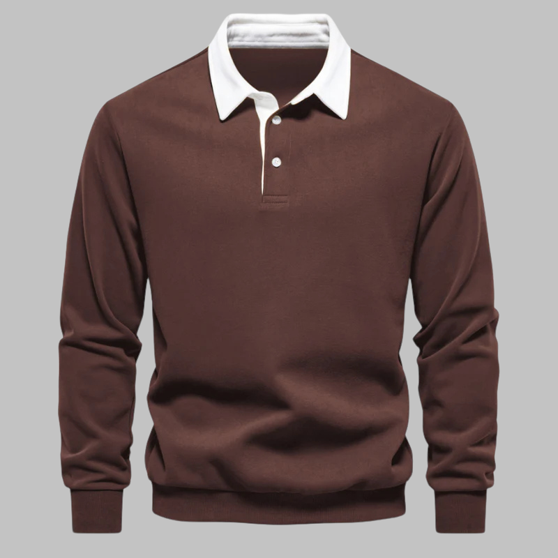 Ethan | Herre polo sweater – langærmet striktrøje