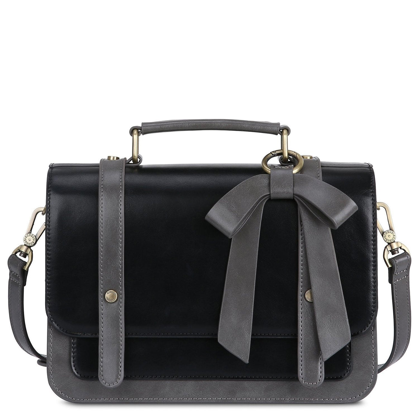 Satchel med Sløjfedetalje - Tidløs Elegance i Sort og Grå