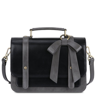Satchel med Sløjfedetalje - Tidløs Elegance i Sort og Grå