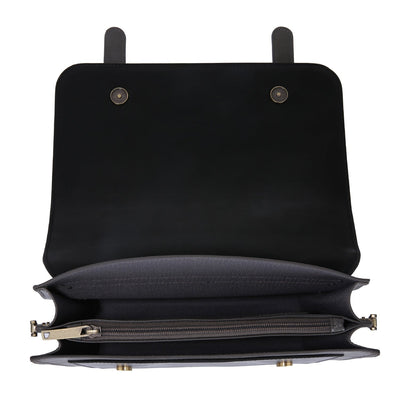 Satchel med Sløjfedetalje - Tidløs Elegance i Sort og Grå