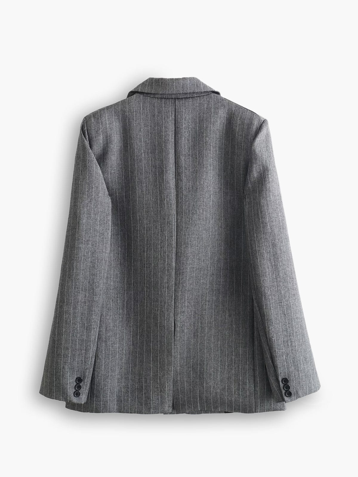 Jana | Klassisk oversized grå pinstripe blazer med to knapper Blazer Til Dame