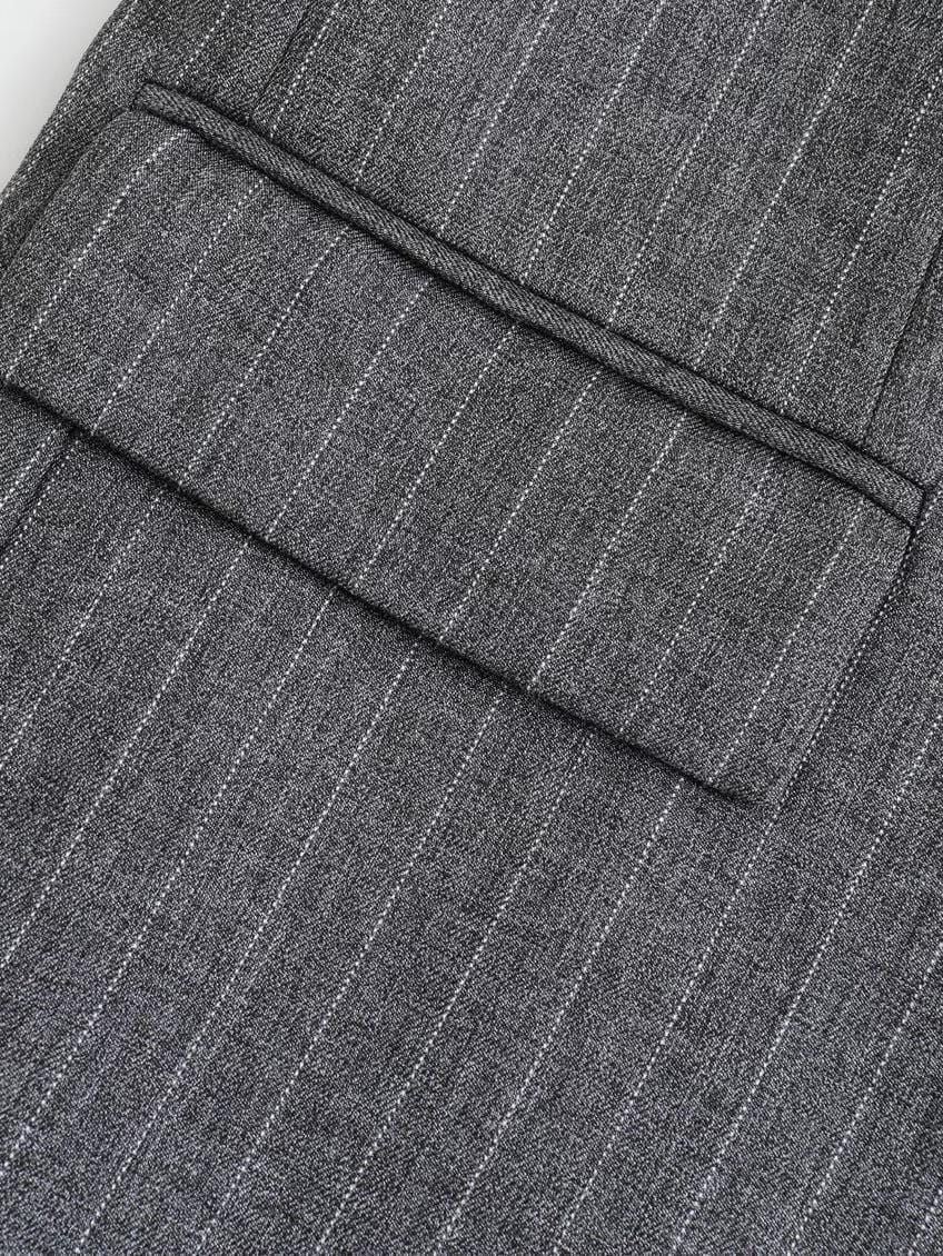 Jana | Klassisk oversized grå pinstripe blazer med to knapper Blazer Til Dame