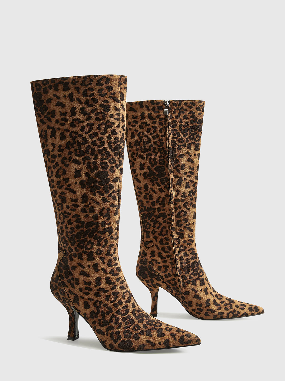 Leona | Leopardprint høje støvler med højhælede