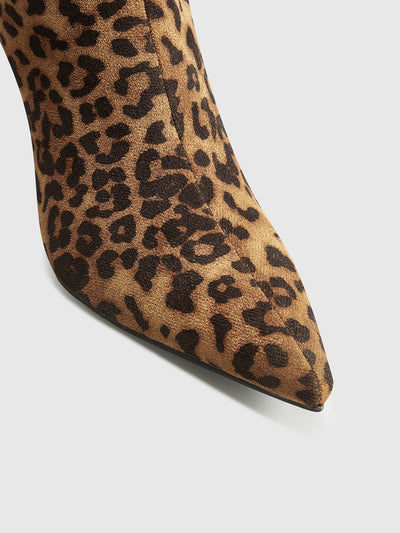 Leona | Leopardprint høje støvler med højhælede