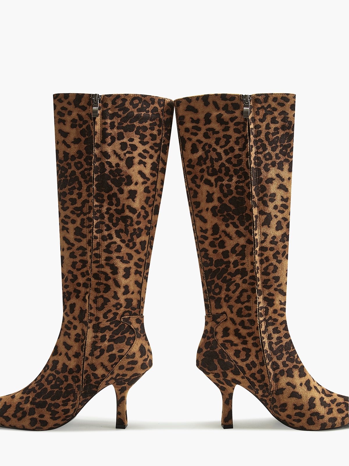 Leona | Leopardprint høje støvler med højhælede