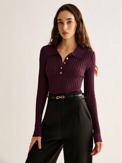 Felicio | Langærmet Polo Shirt Elegant Top Dame