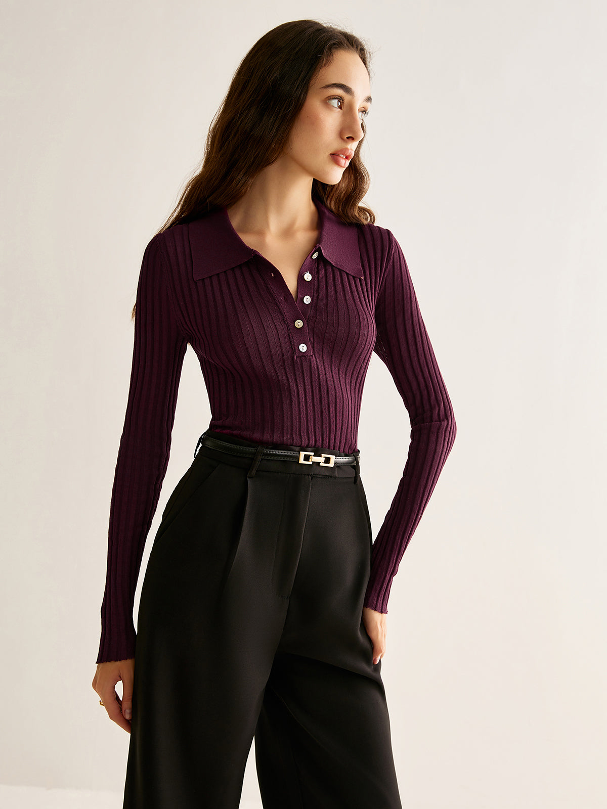Felicio | Langærmet Polo Shirt Elegant Top Dame