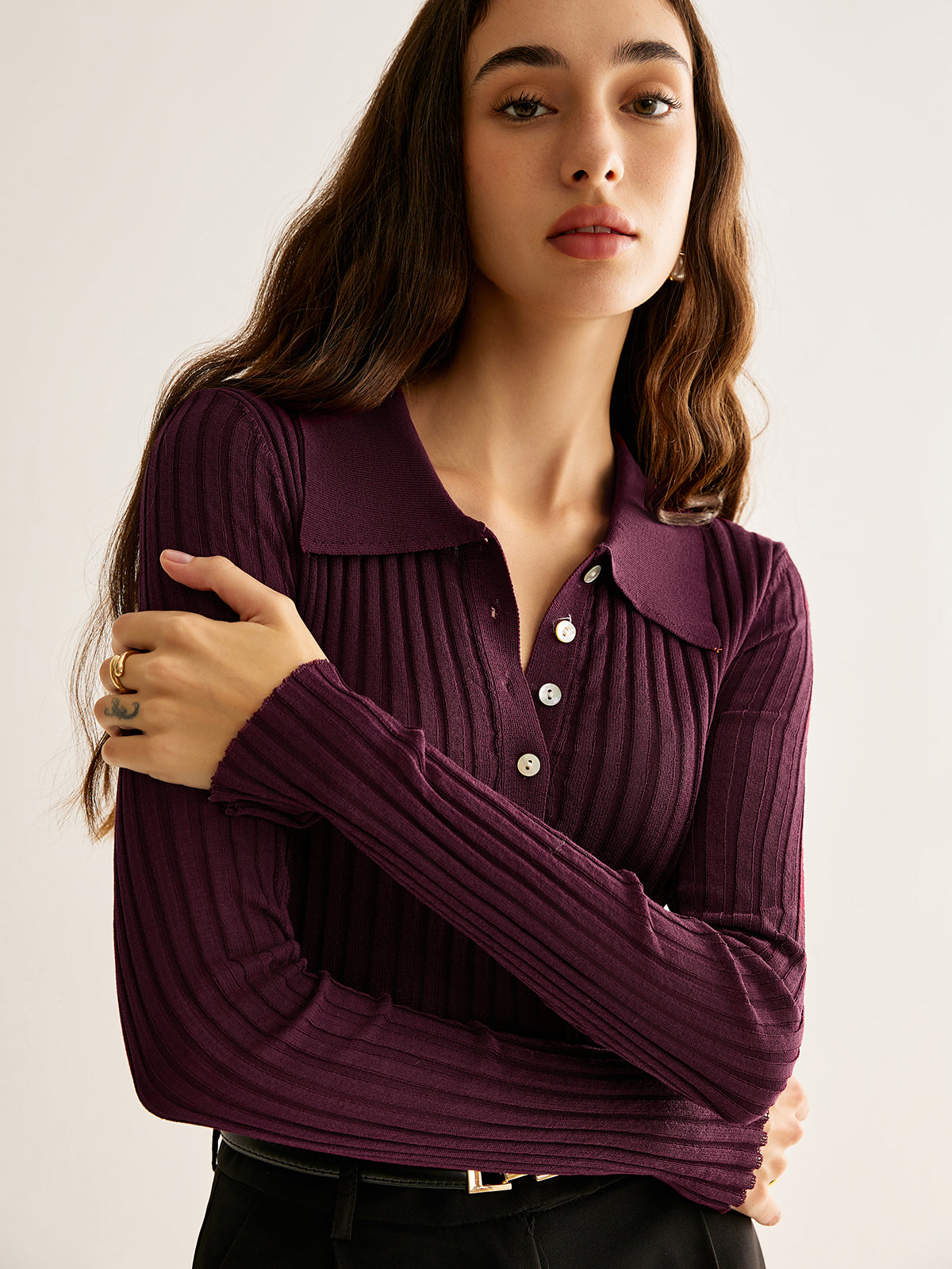 Felicio | Langærmet Polo Shirt Elegant Top Dame