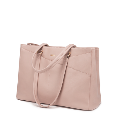 Elegant Borsa Tote i Lilla Læder til Laptop