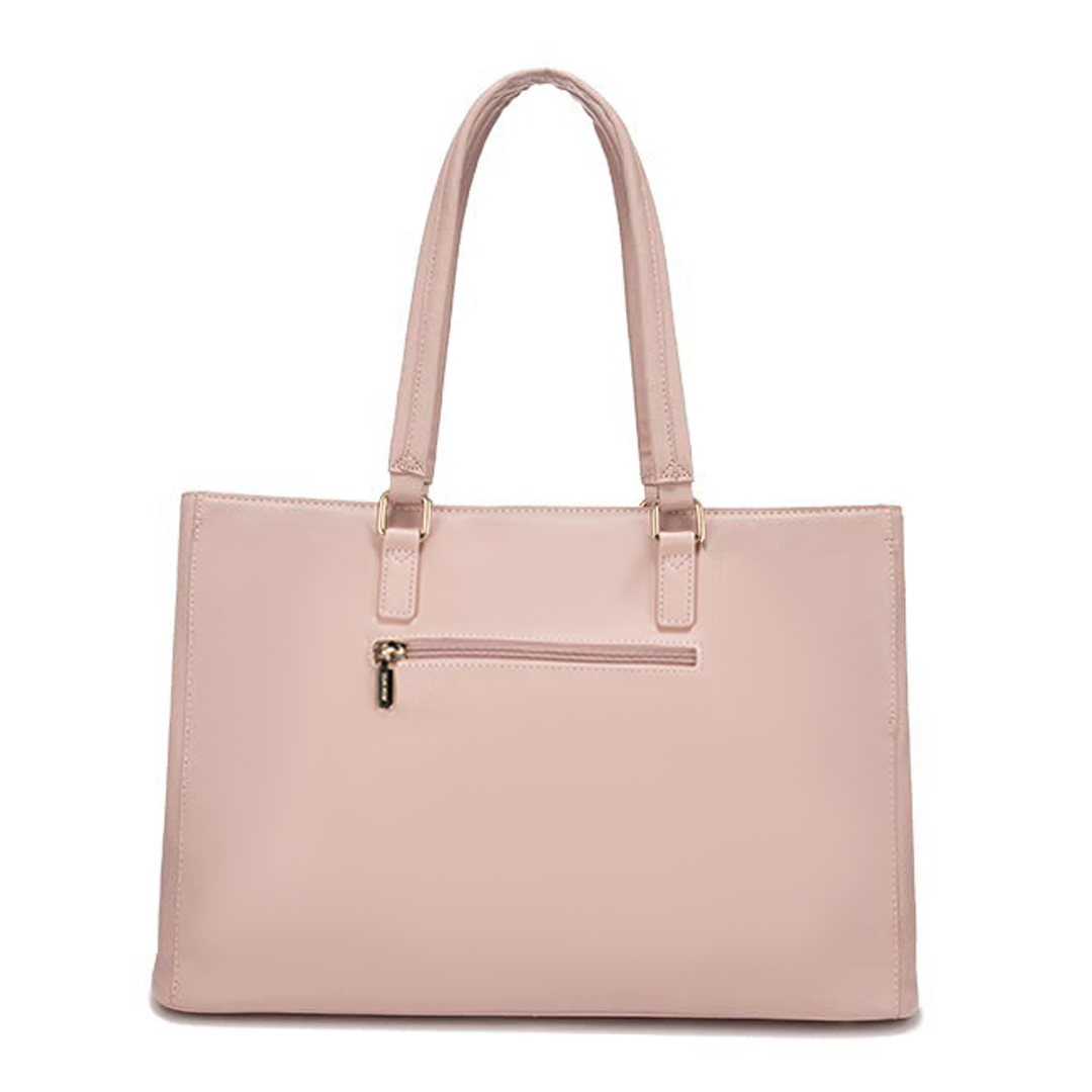 Elegant Borsa Tote i Lilla Læder til Laptop