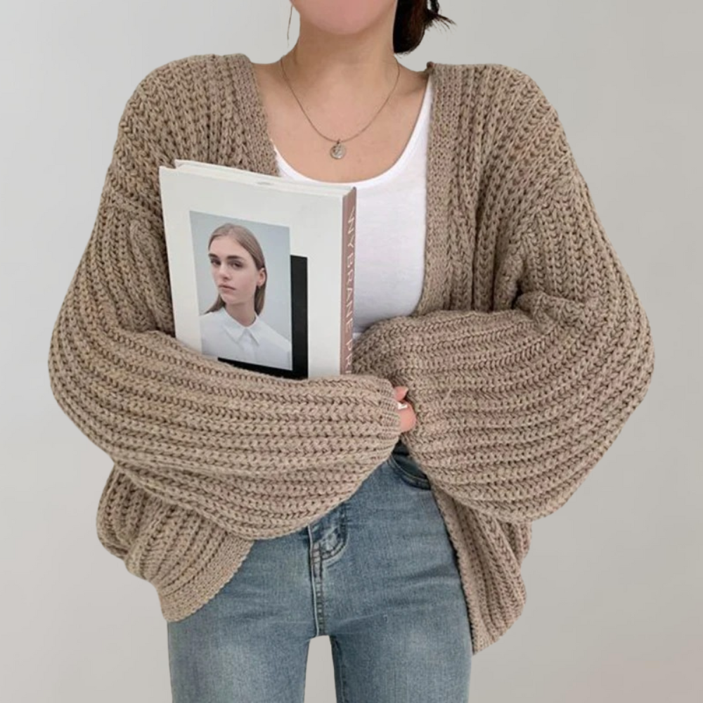 Luna - Casual oversized ribbet cardigan til kvinder