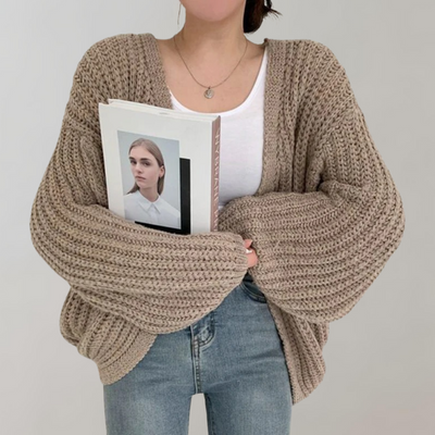 Luna - Casual oversized ribbet cardigan til kvinder