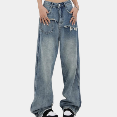 Evangeline™ Denim Jeans Baggy Bukser Dame