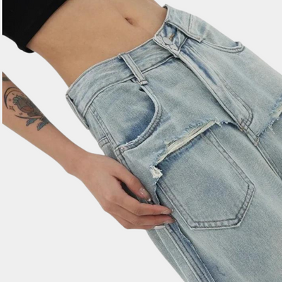 Evangeline™ Denim Jeans Baggy Bukser Dame