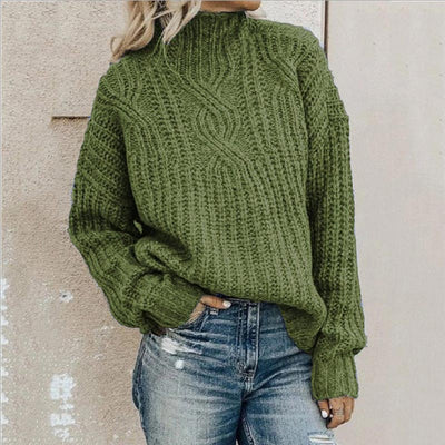 Ella - Striktrøje Sweater Med Krage