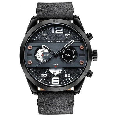 Luksuriøst Læderrem Quartz Chronograph Sportsur