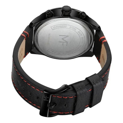 Luksuriøst Læderrem Quartz Chronograph Sportsur