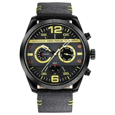 Luksuriøst Læderrem Quartz Chronograph Sportsur
