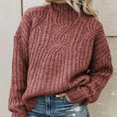 Ella - Striktrøje Sweater Med Krage