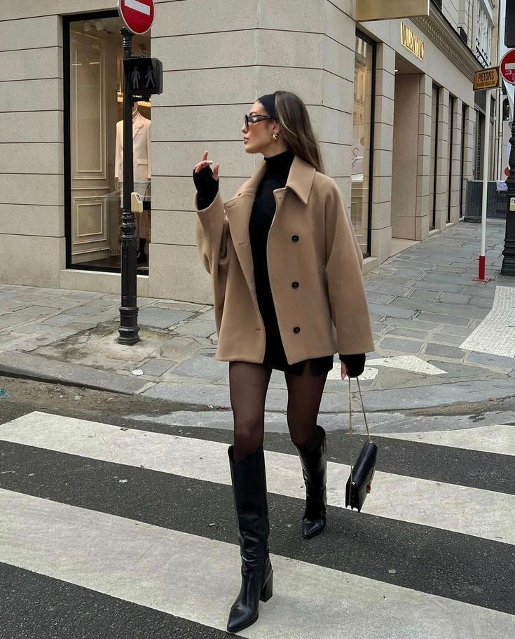 Jazzy | Elegant Oversized Uld frakke til Dame Vinterfrakke